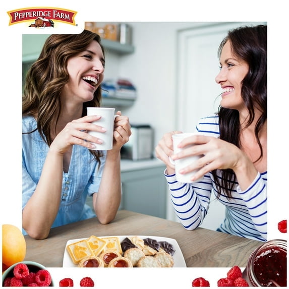 3 Pack Of Pepperidge Farm Verona Apricot Raspberry Thumbprint Cookies, 6.75oz Bag – Buttery Shortbread with Fruit-Filled Centers, Perfect for Snacking, With Olive Green Bowl By ValueNest