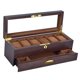 thumbnail image 2 of Caja de madera para relojes, organizador de relojes, resistente a la suciedad y a las caídas, con 10 o 12 compartimentos. 6 con 2 ranuras, 2 of 9