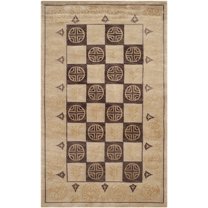 SAFAVIEH Tibetan Salim Geometric Bordered Area Rug, Green/Lavender, 3' x 5'