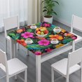 thumbnail image 3 of Pioneer Flower Floral Print Pattern Square Fitted Tablecloth with Elastic Edge,Square Table Cover,Washable Elastic Table Cover for Home Kitchen Party Decor 34"x34", 3 of 6