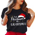 thumbnail image 1 of Gibobby Camisas de Navidad para mujer Camiseta de manga corta con cuello redondo y estampado de Navidad para mujer(Negro,M), 1 of 5