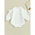 thumbnail image 4 of Bagilaanoe Newborn Baby Girl Oversized Romper Sweatshirt Long Sleeve Bodysuits Solid Color Pullover 3M 6M 12M 18M Infant Casual Tee Tops, 4 of 8