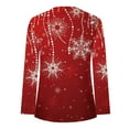 thumbnail image 4 of Long Sleeve Tee Shirt Ladies Festival New Years Outfit Henley Neck Trendy Snowflake Print Christmas Holiday Tops (XX-Large, Red 01), 4 of 4