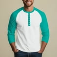 thumbnail image 5 of Hearthz Raglan 3/4 Sleevets for Men Henley Neck Baseball Jersey Colorblock Men Tops Summer Fall Dress Shirts for Men, 5 of 8