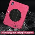 thumbnail image 2 of kids Case for iPad (A16) 11th Generation 11 Inch (2025), iPad 10th Generation 10.9 Inch (2022) Case, Military Grade Drop Protection with Hand/Shoulder Strap Rotating Stand Pencil Holder, Rose, 2 of 6
