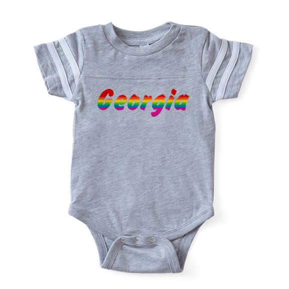 CafePress - Georgia Rbw Txt - Cute Infant Baby Football Bodysuit