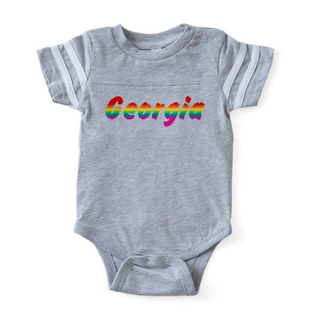 Georgia Onesie - CafePress - Georgia Rbw Txt - Cute Infant Baby Football Bodysuit