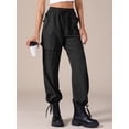 thumbnail image 2 of DARING DIVA Women's Cargo Pants with Pockets Casual Trousers Medium Black, 2 of 6