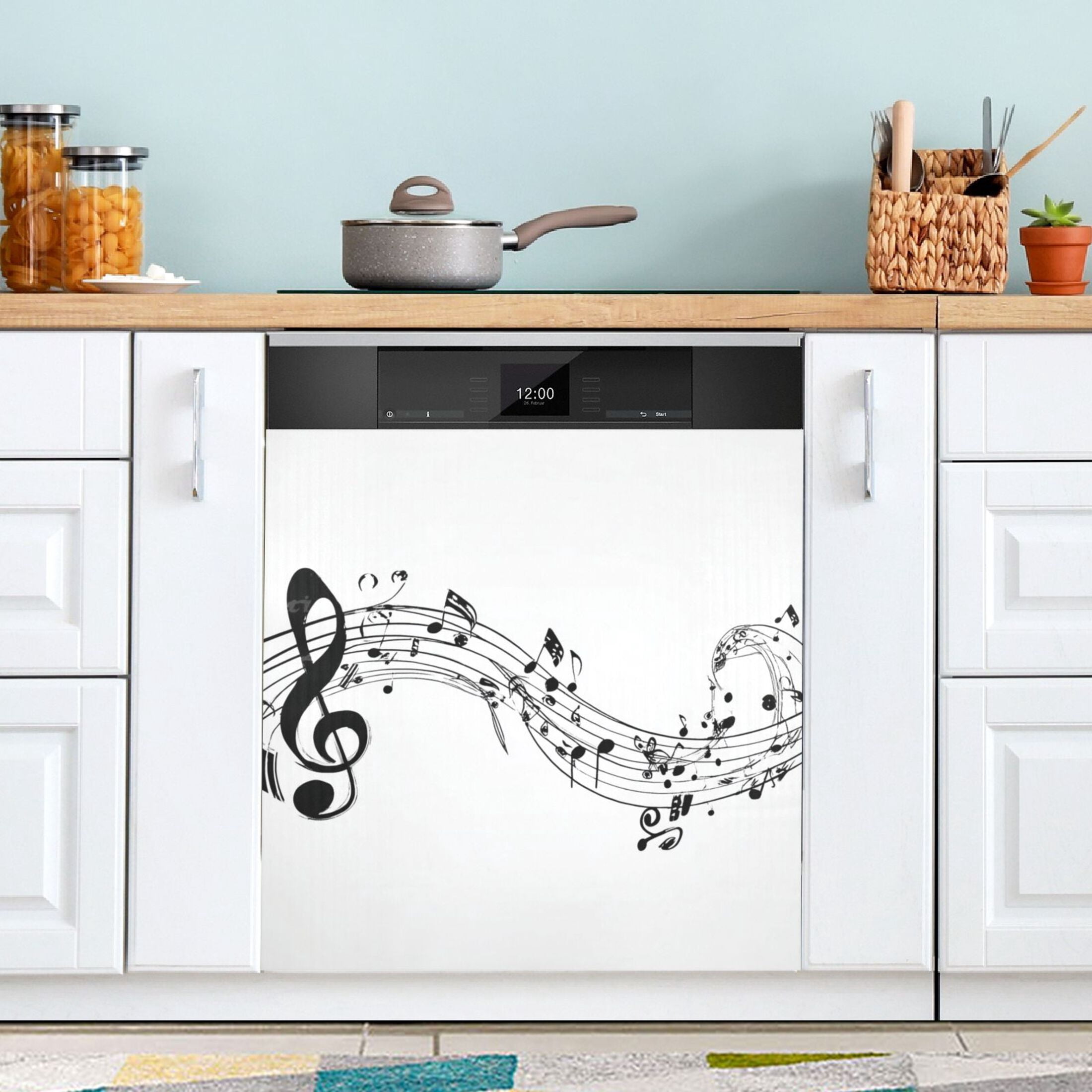 IAUYY Magnetic decorative sticker - 23x26 Inch PVC Refrigerator Decorative Cover, Removable DIY Art for Kitchen Appliances The Outline Forms The Whole