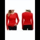 thumbnail image 2 of Camisetas Básicas Ajustadas Informales de Cuello Redondo y Larga Acanaladas para Mujer Rojo L, 2 of 6