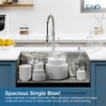 thumbnail image 6 of COZY Stainless Steel Kitchen Sink, Single Bowl, Undermount Handmade Sink in Brushed, with Cutting Board, Colander, Grid, 6 of 12