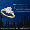 thumbnail image 2 of Gem Stone King 18K Yellow Gold Plated Silver White Moissanite and Pink Lab Grown Diamond Engagement Ring for Women | 2.60 Cttw | Oval 9X7MM | Gemstone Birthstone | Size 7, 2 of 7