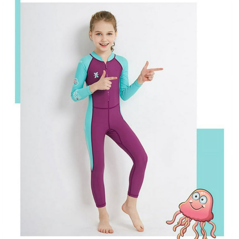 One Piece Full Body Long Sleeve Swimsuit, Children Full Body Wetsuit UV  Protection Keep Warm for Scuba Diving Snorkeling Swimming Fishing 