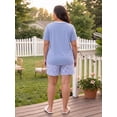 thumbnail image 4 of PINKSIR Womens Pajama Sets Plus Size 2 Piece Short Sleeve Shorts Lounge Sets with Pockets, 4 of 8