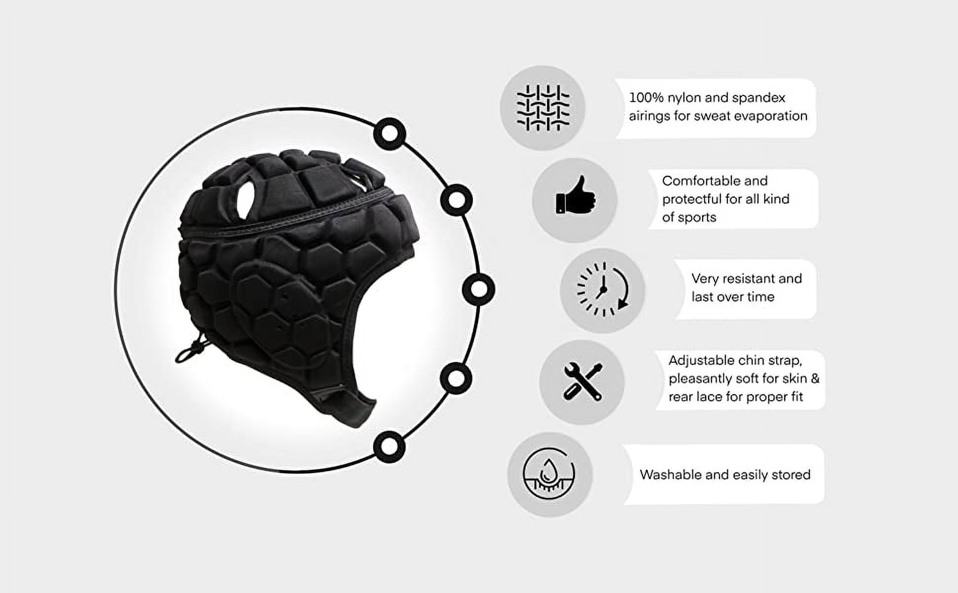 HEAT PRO competition rugby headgear, Black, XS