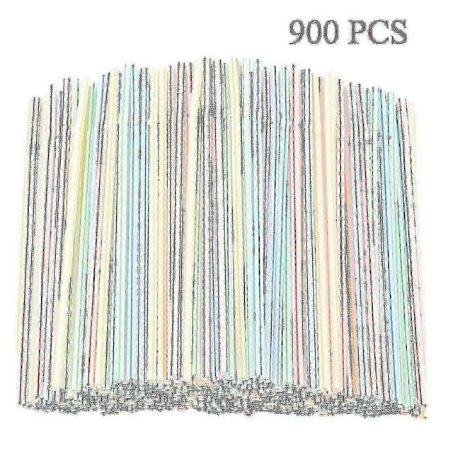 900pcs Plastic Disposable Straws For Parties/bar/beverage Shops/home Straws