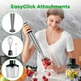 thumbnail image 5 of Handheld blender 1100W corded, 5 in 1 immersion blender set with chopper, whisk, frother, perfect for soup, , smoothies, silver, 5 of 6