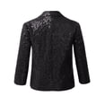 thumbnail image 2 of inlzdz Boys Sequins Slim Fit Formal Tuxedo Blazer Wedding Party Prom Homecoming Dressy Coat Jacket Black 14, 2 of 7