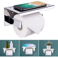 thumbnail image 6 of Toilet Roll Holder with Phone Shelf, Toilet Paper Holder for Bathroom Washroom, SUS 304 Stainless Steel Toilet Tissue Holder,Two Installation of 3M Self-Adhesive and Wall Mounted - Chrome, 6 of 7