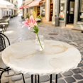 thumbnail image 6 of Marble Beige Round Tablecloth for 36-44 Inch Tables, Fitted Table Cover with Elastic Edge, Modern Abstract Ink Painting Luxury Waterproof Outdoor Table Cloth Protector for Patio Garden Dinner Picnic, 6 of 9