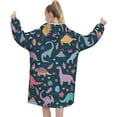 thumbnail image 3 of Wearable Hoodie Blanket Women''S Pajamas Oversized Soft Flannel Sweatshirt Winter Adult And Teenagers Cold-Proof Cute Blanket, 3 of 6