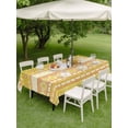 thumbnail image 3 of Outdoor Tablecloth with Umbrella Hole and Zipper, Yellow Khaki Boho Rectangle Table Cloth 60x102 Inch Waterproof Tablecloth, Vintage Ethnic Tribe Abstract Art Picnic Table Cover for Patio Camping, 3 of 7