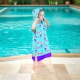 thumbnail image 7 of Kids Hooded Beach Towels Wrap for 4-12 Years,Cute Mermaid Theme Girls Swim Cover Up for Bathroom，27"x33" Quick Dry Purple & Sky Blue Bath Towel Poncho,Perfect for Travel Vacation,Pool Party,Swimming, 7 of 7