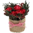 thumbnail image 1 of Rosy Silk Flower Bonsai with Linen for Home Decor without Water 10.5 Inches, 1 of 3