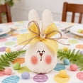 thumbnail image 6 of Easter Fabric Stuffed Bunny Decoration,17x10cm Cotton Plush Rabbit Ornament for Holiday Party and Home Decor,Soft and Safe Festive Accent for Tabletop and Shelf Display(Yellow), 6 of 7