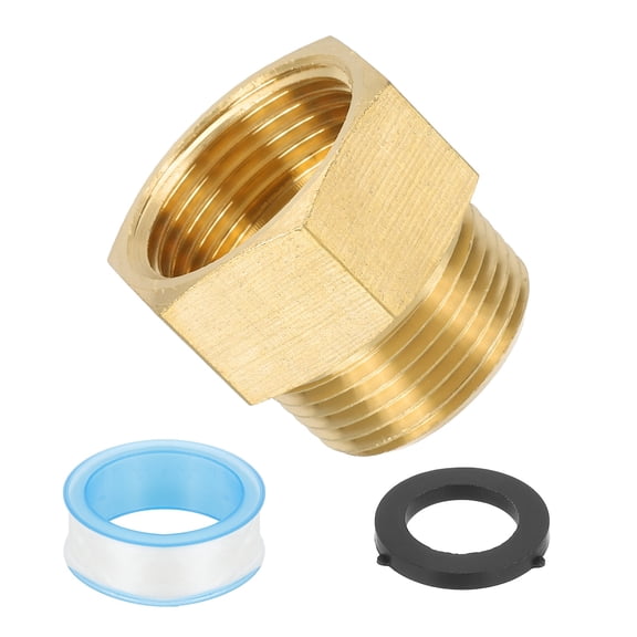 Uxcell 3/4" G Female x 3/4" NPT Male Brass Pipe Fitting with Tape for Air Gas- 1Pcs