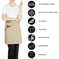 thumbnail image 3 of Dinheiro Delantal de servidor con bolsillos Delantal de cintura para uniforme de café de trabajo, para bolígrafos, cuadernos, pajitas, puntas, 3 of 5