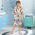 thumbnail image 5 of FORMRS Niños Bathrobe Unisex Hooded Robe Soft Plush Pajamas Sleepwear, Size 2-3T, Red Vegetables Pattern, 5 of 7