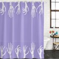 thumbnail image 4 of 60x72 Inch Shower Curtains for Bathroom, Halloween Fabric Bath Curtain Decor, Purple Farmhouse Spooky Skeleton Hands Waterproof Restroom Curtains Shower Set Accessories with 12 Hooks 60 Inch, 4 of 7