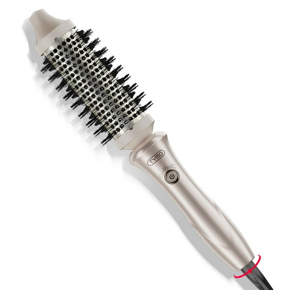 TYMO Thermal Brush Curling Brush - STYLUX 1.5 Inch Blowout Volumizer with Flexi-Fit for Hair Straightening, Heated Round Styler Tool, Hair Straightener and Curler 2 in