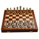thumbnail image 1 of Set de ajedrez de madera con tablero plegable y piezas magnéticas Oro Plata, 1 of 9