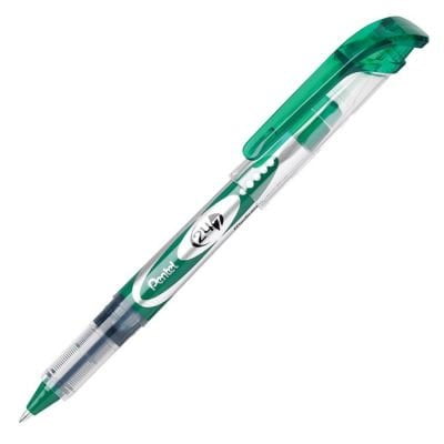 Pentel 7mm Metal Tip Non Refillable Rollerball Pen, Green Ink/Barrel (BLD97-D)