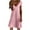 Pink, variant on LYXSSBYX Fall Dresses for Women 2022 Fashion Women Casual V-Neck Solid Color Loose Elastic Short Sleeve Dress Skirt