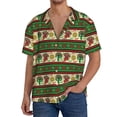 thumbnail image 7 of Lsque Vintage Mexican print Men's Cuban Collar Short Sleeve Shirt Summer Beachwear Casual Button Down Fashionable Vacation Leisure Shirt-4X-Large, 7 of 7