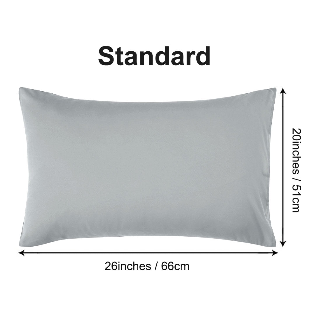 Unique Bargains 2-Pack Solid Microfiber Pillowcases, Standard, Light Grey
