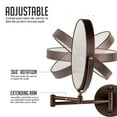 thumbnail image 4 of OVENTE 9" Wall Mount Makeup Mirror, 1X & 10X Magnifier, Adjustable Spinning Double Sided Round Reflection, Extend, Retractable & Folding Arm, Bathroom & Vanity Décor, Antique Bronze MNLFW90ABZ1X10X, 4 of 10