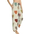 thumbnail image 2 of Naloa Heart Polka Dot Print Women’s Ultra-Soft Comfy Pajama Lounge Pants with Pockets & Drawstring, 2 of 8