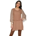 thumbnail image 1 of Moomaya Printed Indian Short Kurti Dress Poly Crepe Tunic Round Neck Mini Dress, 1 of 5