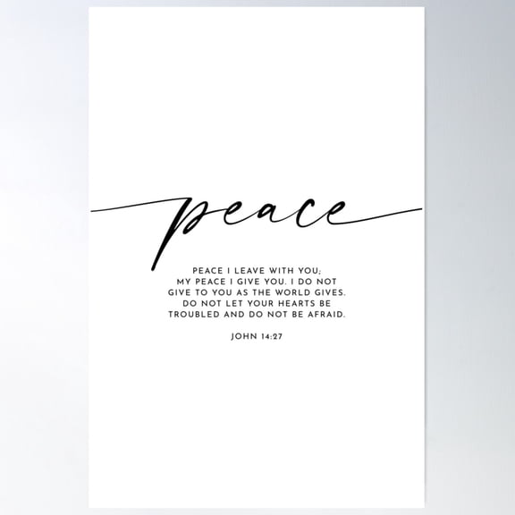 Peace, John 14:27 Poster Wall Art, Modern Wall Decor For Living Room Bedroom, 16x24 UNFRAMED
