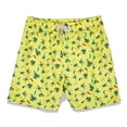 thumbnail image 1 of Pantalones cortos de playa para hombre Diseño con cordón Estampado de leopardo Poliéster 2 bolsillos laterales inclinados Quinto pantalón Pantalones cortos para verano Amarillo S, 1 of 7