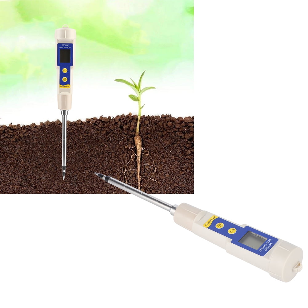 Garosa Soil EC Tester, Portable Mini Digital Soil EC Meter Salinity Tester for Indoor Outdoor