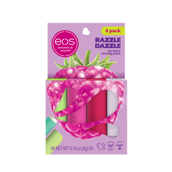eos Razzle Dazzle Lip Balm Variety Pack- 0.14 oz, Pack of 4