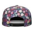 thumbnail image 4 of Floral Snapback Hat – Botanical Print Flat Bill Baseball Cap, Adjustable for Women & Men, 4 of 8