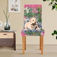 thumbnail image 4 of Yayeee 4 Pack Dining Chair Covers Stretch Parson Chairs Slipcovers Seat Protector, White Vibrant Flowers, 4 of 6