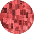 thumbnail image 1 of Ahgly Company Machine Washable Indoor Round Abstract Red Modern Area Rugs, 8' Round, 1 of 4