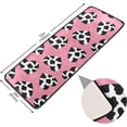 thumbnail image 4 of SKYSONIC 2'X6' Heart Cow Spotted Pink Runner Rug with Rubber Backing, Valentine's Day Non Slip Entryway Rug Runner Washable Soft Area Rug Carpet for Hallway Bedroom Kitchen Decor, 4 of 6